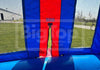 Commercial blue gift box inflatable bouncer with indoor and outdoor entrance and exit