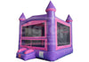 Princess-themed pink castle bounce house