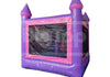 Colorful pink inflatable castle for family fun