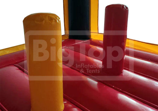 Inflatable structure with 'Big Top Inflatables & Tents' branding on a white background