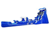 Blue inflatable water slide on a white background