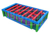 Colorful plastic grid structure on a white background