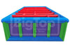 Inflatable play structure with red and green elements on a white background, branded 'Big Top Inflatables & Tents'.