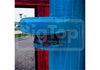 Blue inflatable structure with 'Big Top Inflatables & Tents' branding on a blurred outdoor background.