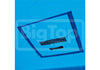 Clear plastic sheet with cutout for a product, branded 'Big Top', on a blue background.