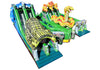 Children's inflatable slide with crocodile and snake design on a white background