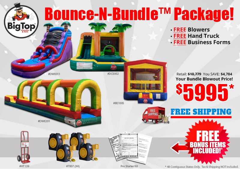 Inflatable Pr Kit Bounce-N-Bundle Pro Inflatable Bounce House Combo and Slide Package ...