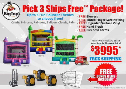 BP105 | Pick 3 Ships Free™ Bounce House Package