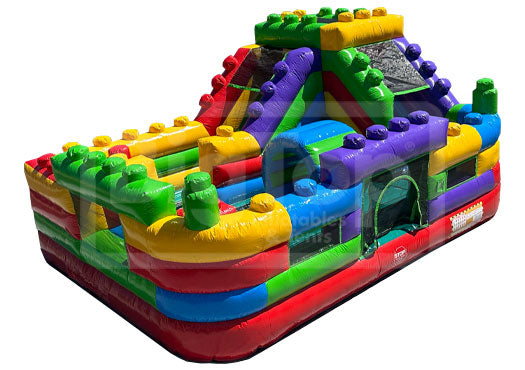 Block Playground Interactive Themed Obstacle Course with Mini Slide ...