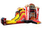 Children's inflatable slide and play structure with movie night theme on a white background