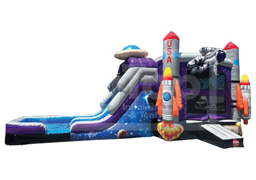Inflatable Module Rocket Rocket 3D Inflatable Combo DL (Dual Lanes) with Splash Pool – Big Top ...