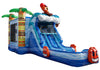 Tropical tiki bounce house combo with slide commercial inflatable for kids events