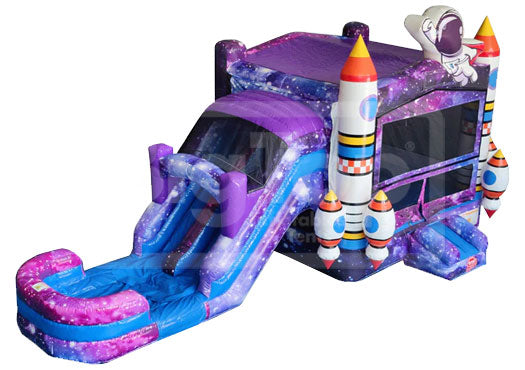 Space Themed Inflatable Combo XL (Dual Lanes) with Splash Pool – Big ...