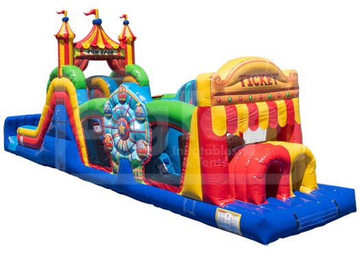 47' Fun Fair Themed Inflatable Obstacle Course Challenge – Big Top ...