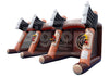 Inflatable target archery set with multiple bows and arrows on a white background
