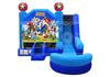 Official Sonic the Hedgehog 6-in-1 Combo Bounce House by SEGA, blue inflatable with slides, obstacles, and bounce area, commercial-grade, sold by Big Top Inflatables