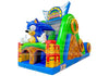 Sega Sonic 50-Foot Inflatable Obstacle Course, commercial-grade combo with climbing, sliding, and bouncing fun, sold by Big Top Inflatables