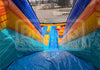 Colorful inflatable slide with a clear path to the ground
