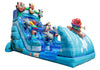 19 foot tiki themed inflatable water slide with tropical palm tree design and splash pool by Big Top Inflatables