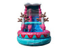 Blue and white Arctic Wave 19ft inflatable water slide with splash pool