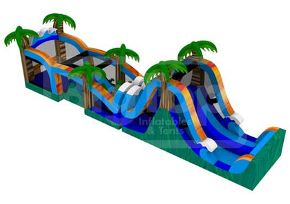 50' Tropical Themed Obstacle Course for Sale Buy Big Top Inflatables