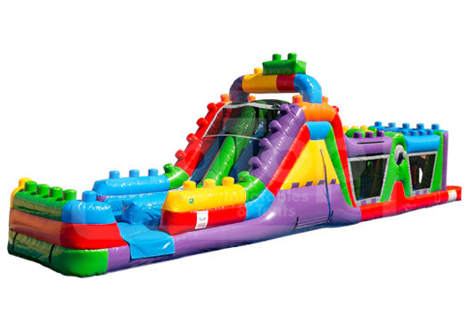 47' Mega Blocks Themed Inflatable Obstacle Course Challenge – Big 