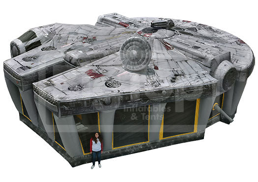 35' Star Wars Millennium Falcon Inflatable Obstacle Course – Big Top ...